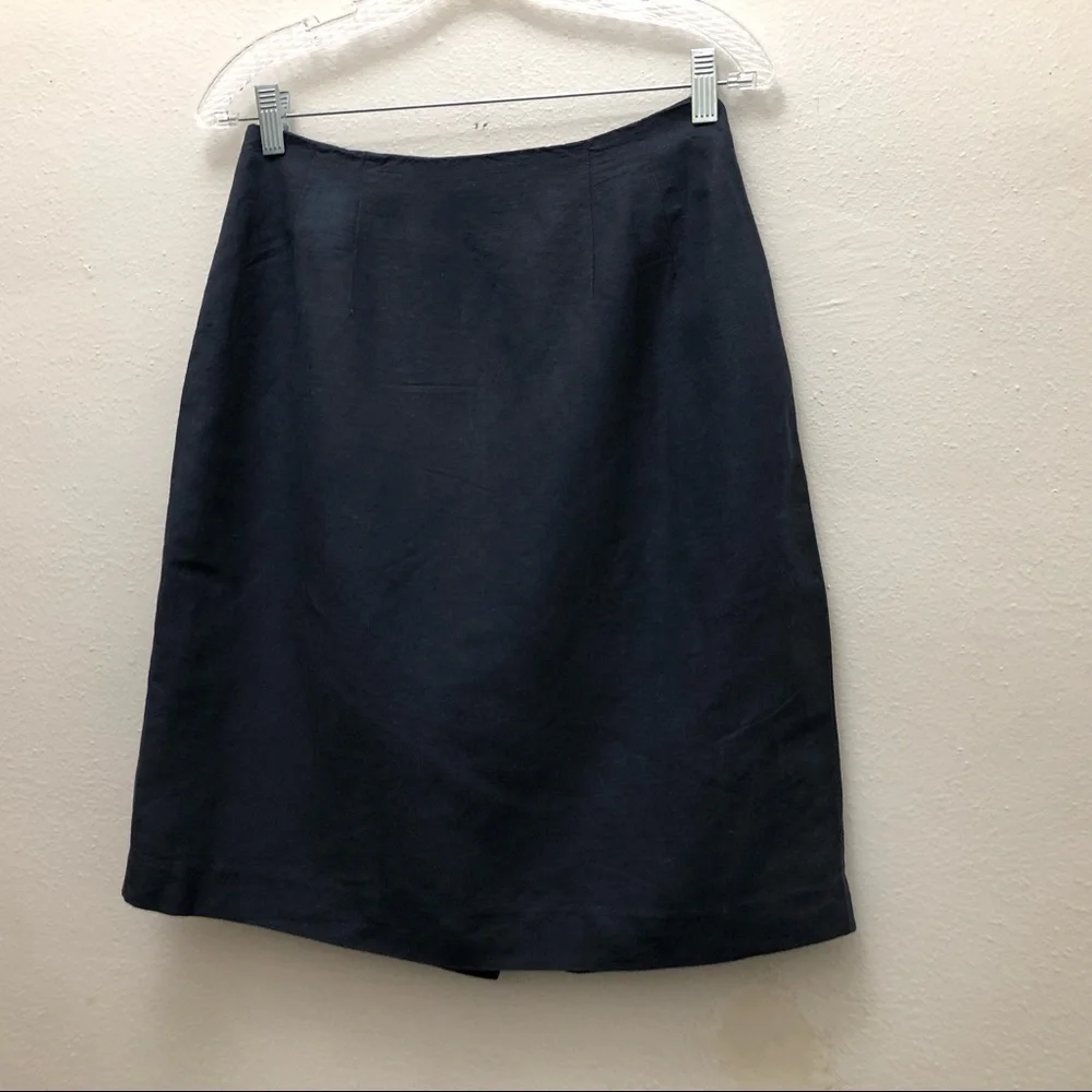 Adolfo Studio Knee High Skirt Women's Size 10P Navy Blue
